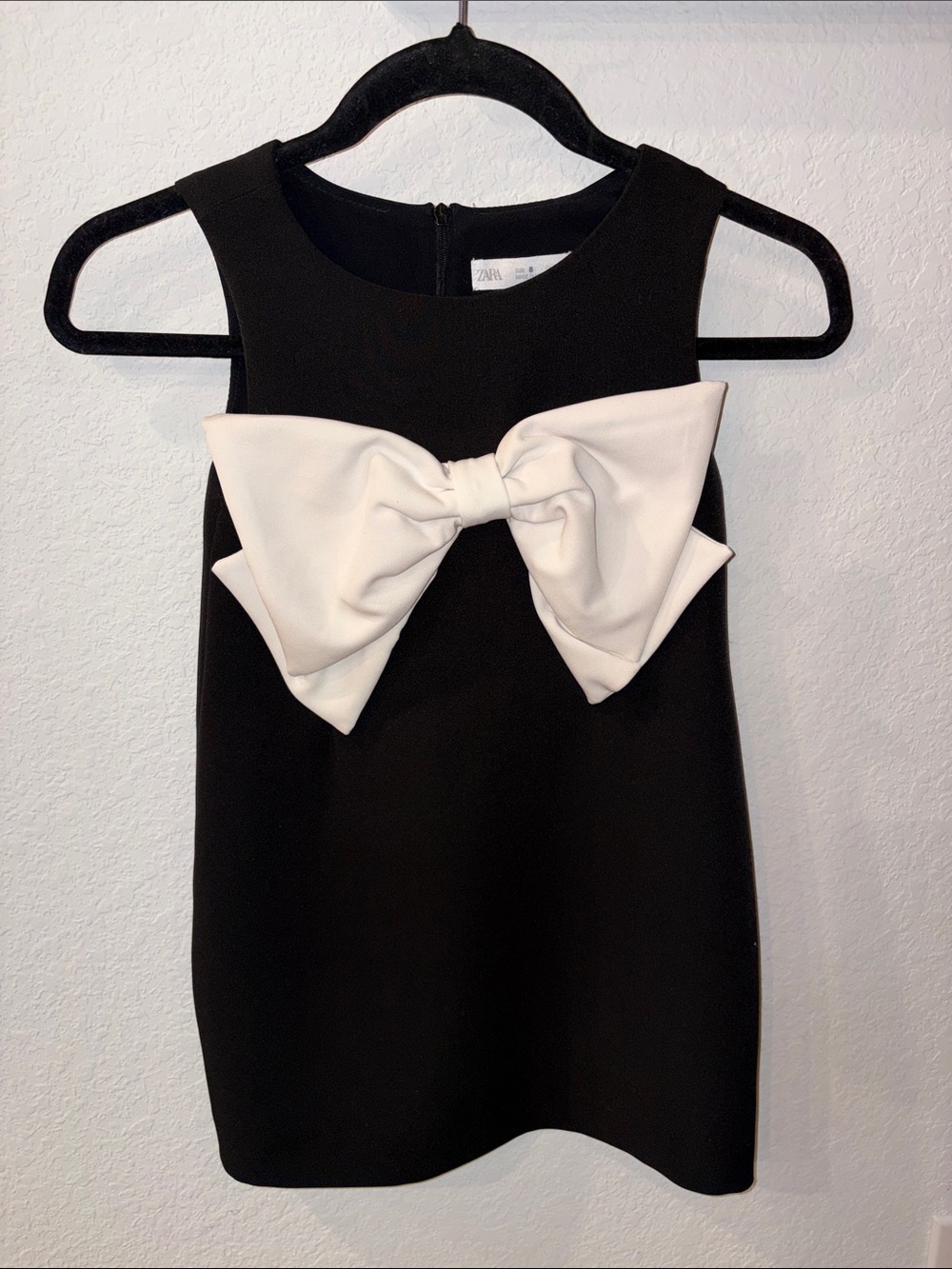 Zara Black Dress with Large White Bow